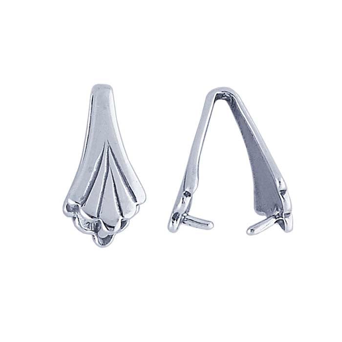 Sterling Silver Scalloped Pinch Pendant Bail