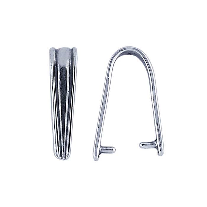 Sterling Silver Grooved Pinch Pendant Bail