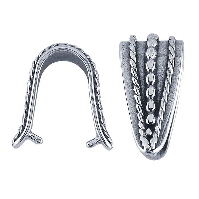 Sterling Silver Beaded Pinch Pendant Bail