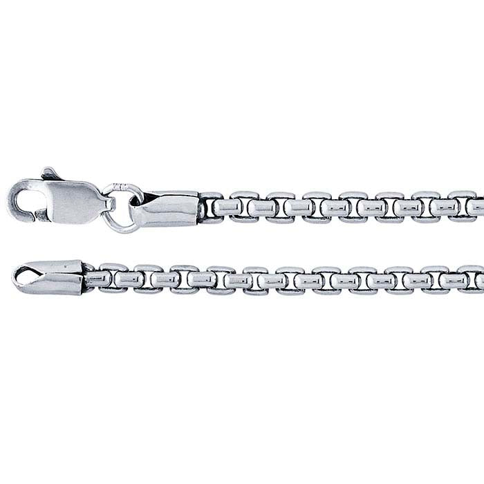 Sterling Silver Oxidized Rounded Box Chain