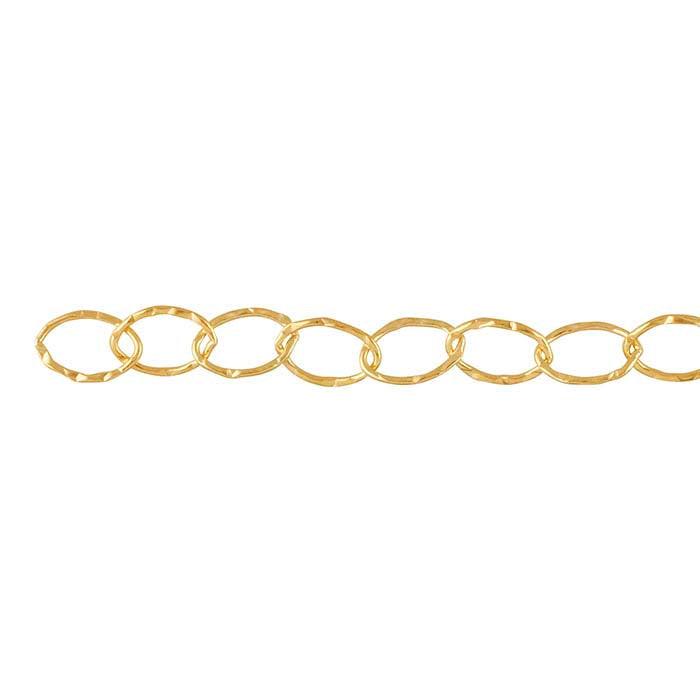 14/20 Yellow Gold-Filled Patterned Flat Oval Cable Chain