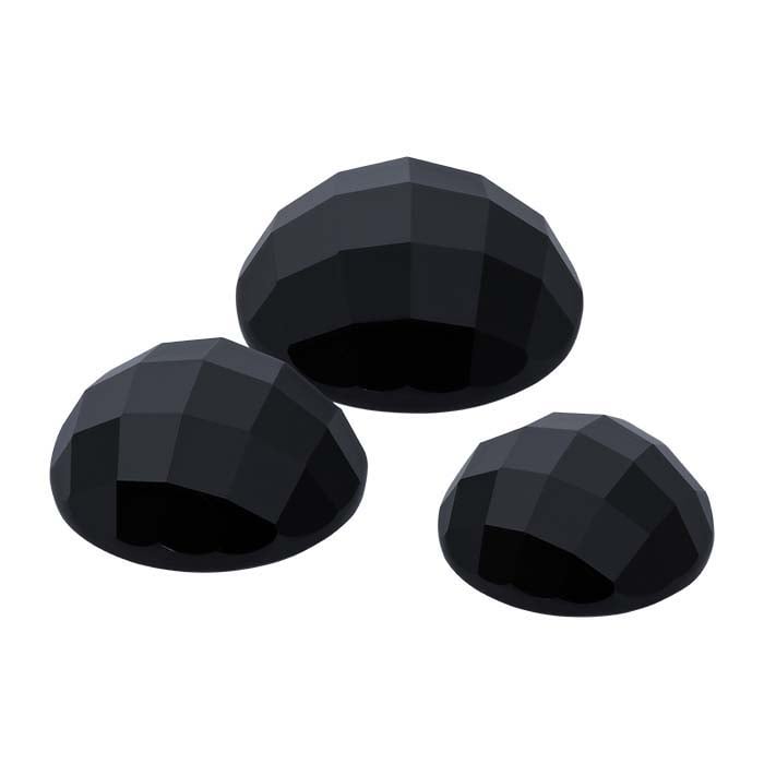 أسود كابوشون دائري روز-كات بقطر 4 مم