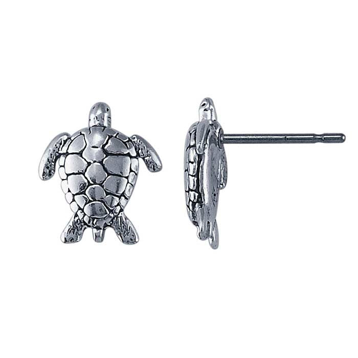 Sterling Silver Sea Turtle Post Earring