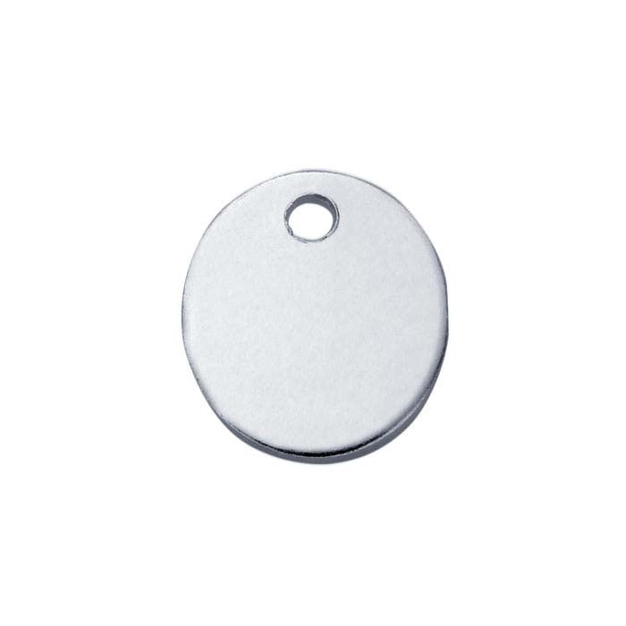 Sterling Silver 7.4 x Oval Tag, 0.51mm