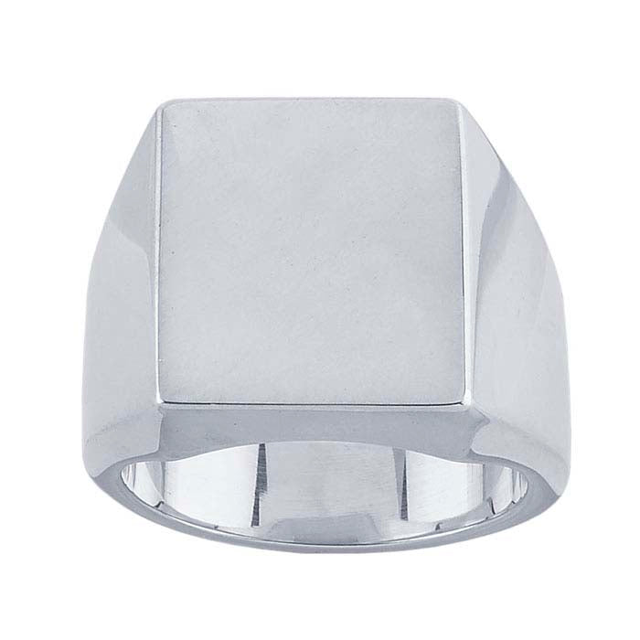 Srebrny próby 925 pierścionek sygnetowy z prostokątną tarczą 14 x