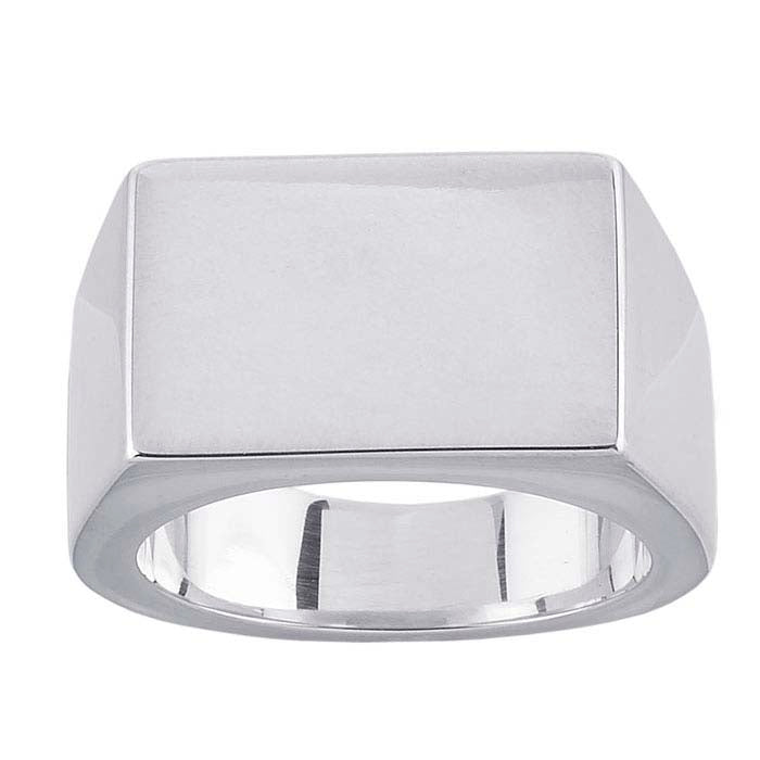 Sterling Silver 16 x Rectangle Signet Ring