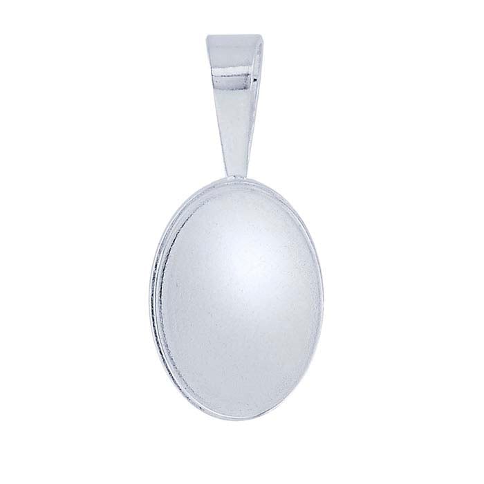 Sterling Silver Oval Cabochon Pendant Mounting