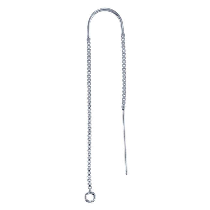 Box Chain Ear Thread with Center U-Bar and Open Ring