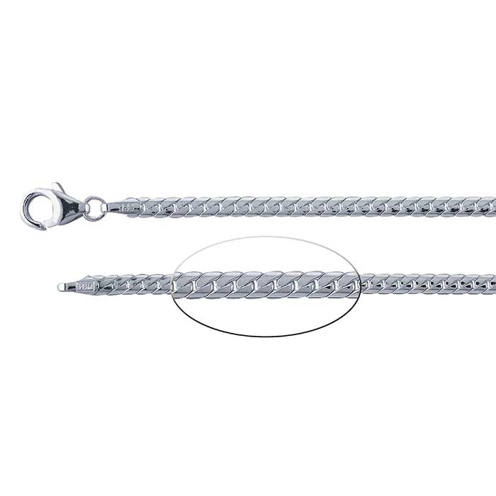 Sterling Silver Beveled Oval Curb Chain