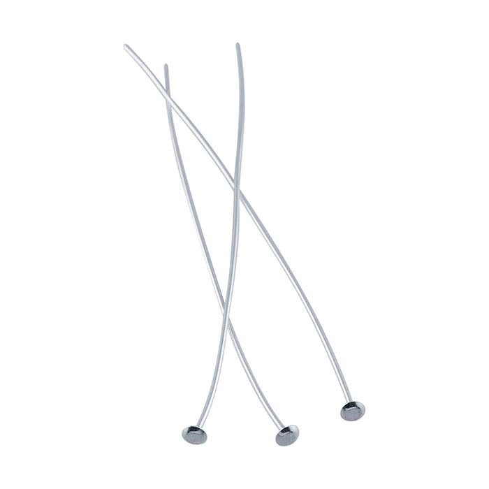 Sterling Silver 63.5mm 2.9mm Domed Head Pin, 1/2-Hard