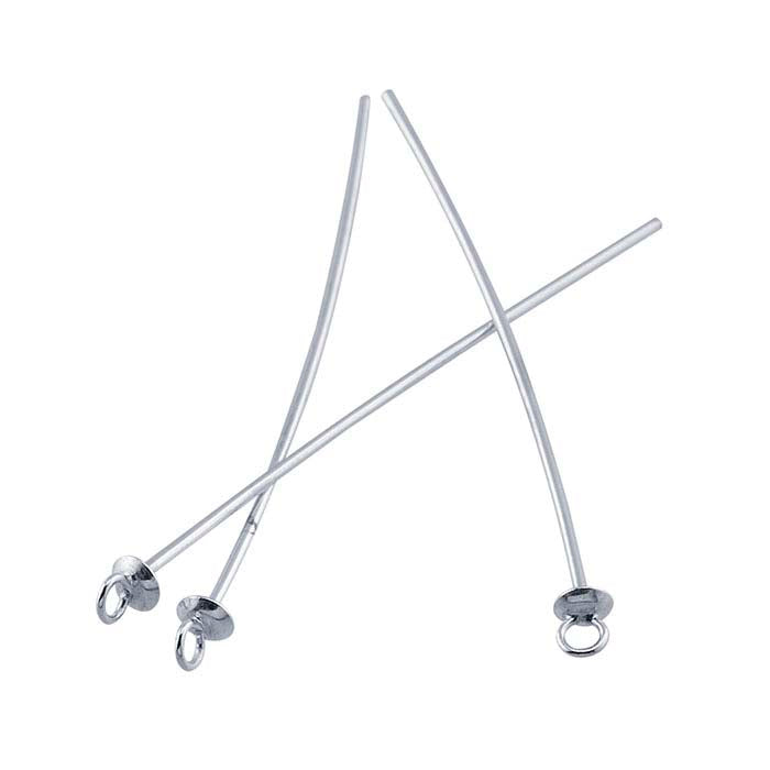 Sterling Silver 38.1mm Eye Pin with Cup, 1/2-Hard