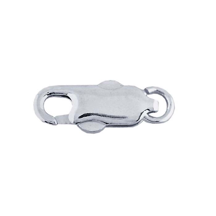 Sterling Silver Oval Squeeze Lobster Clasp with Open Ring
