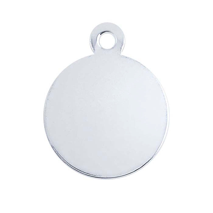 Sterling Silver Round Disc Charm