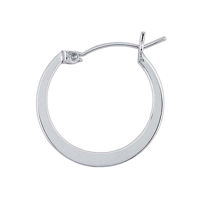 أقراط حلقية من أنابيب الفضة الإسترلينية بسمك 1.1 مم مع مركز مسطح