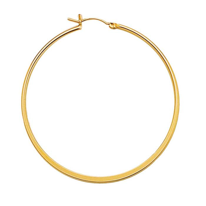 Brinco de Argola Revestido a Ouro Amarelo 14/20 com Centro Plano