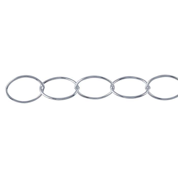 Sterling Silver Oval Cable Chain, By the Foot
