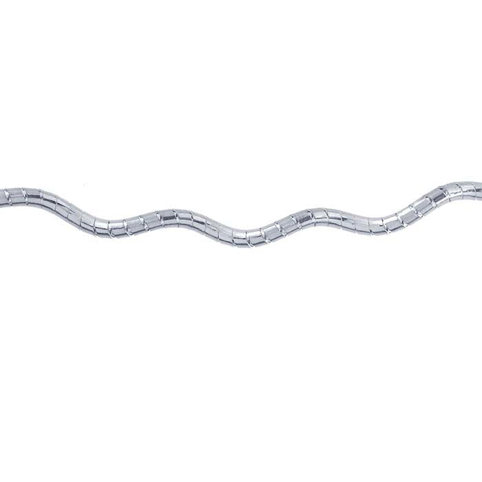 Sterling Silver Wavy Round Omega Chain