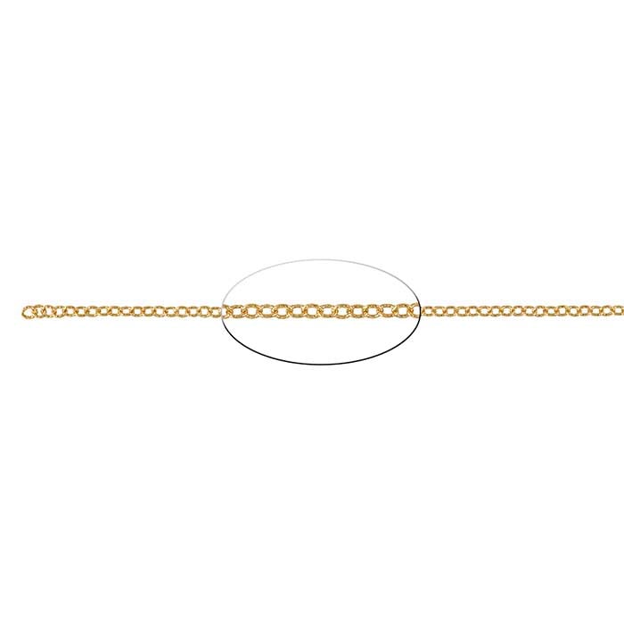 14/20 Yellow Gold-Filled Patterned Flat Oval Cable Chain