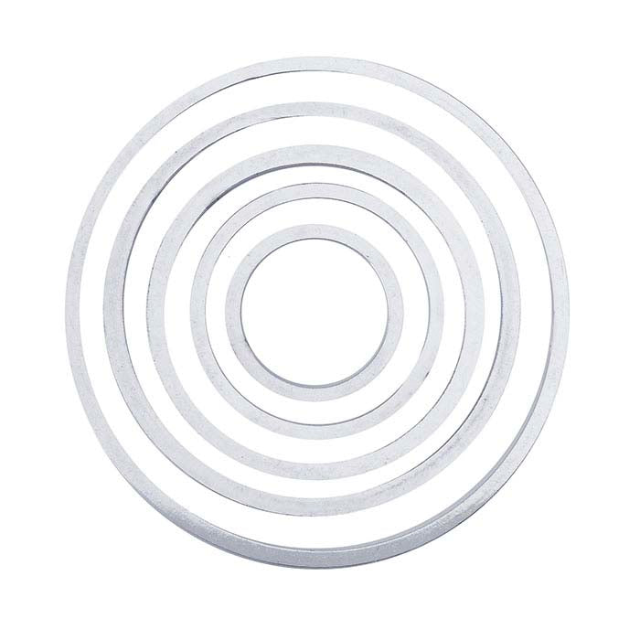 Sterling Silver Flat-Wire Concentric Round Component Set