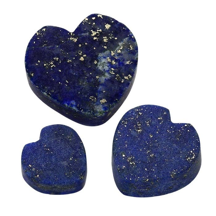 Lapislazuli 10mm flacher Herz-Cabochon