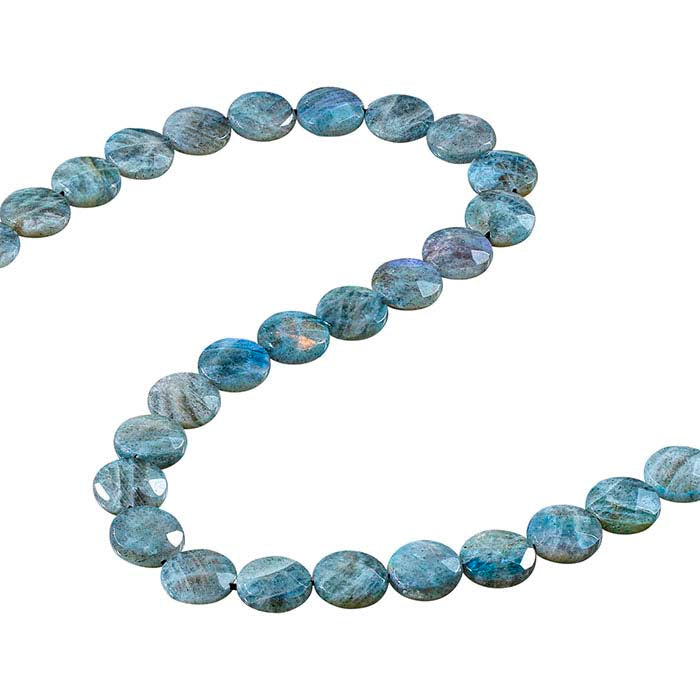 Labradorite Faceted Coin Bead Strand