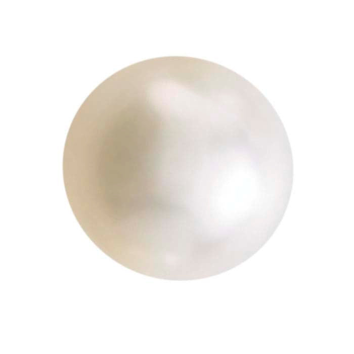Freshwater Cultured Half-Drilled Round Pearls, White, A-Grade