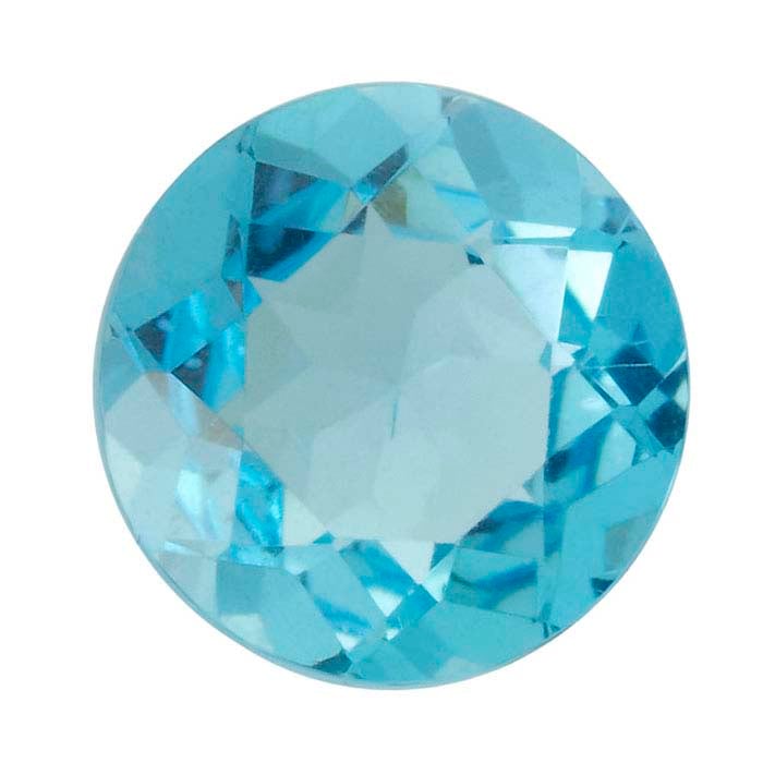 Blue Apatite Round Faceted Gemstones, AA-Grade