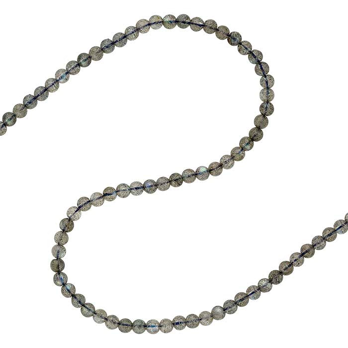 Labradorit rund perlesnor