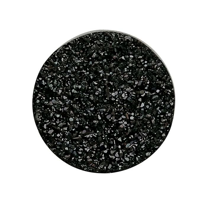 Black Druzy Quartz Round Cabochons, A-Grade