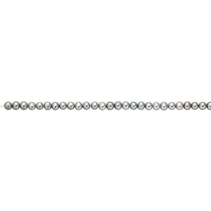 Freshwater Cultured 5– Round Pearl Strand, Gray, A-Grade