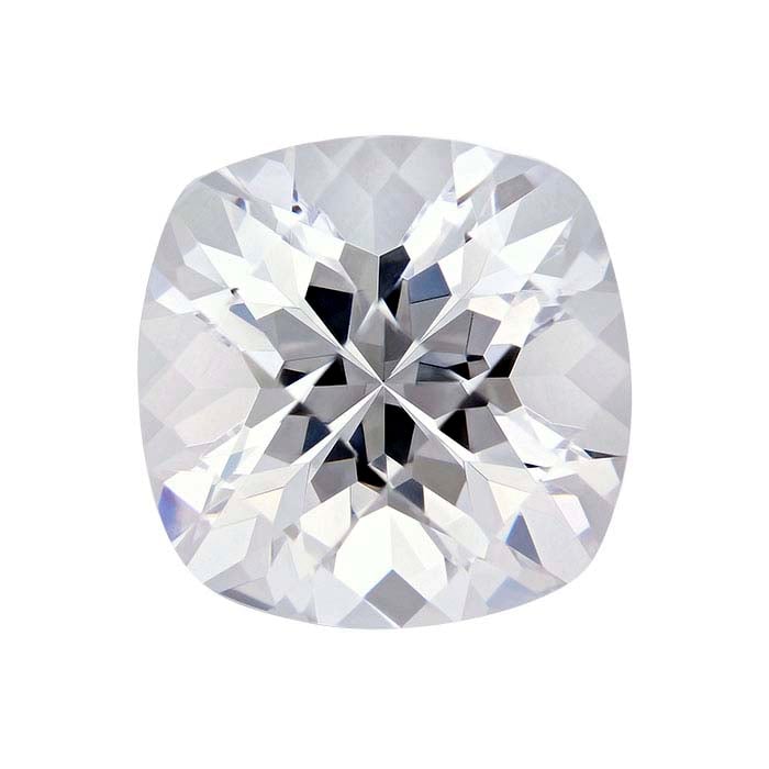 CZ 10mm Cushion Checkerboard Faceted Gemstone