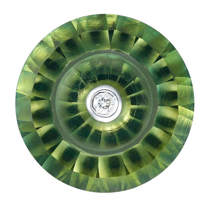 Lehrer TorusRing™ Fern Green Quartz Round Faceted Gemstone