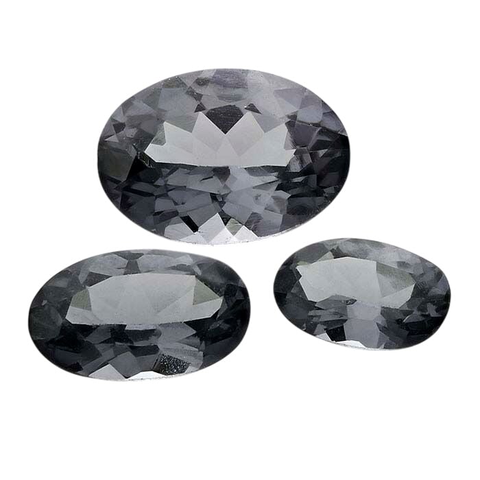 Gray Spinel Oval Faceted Gemstone
