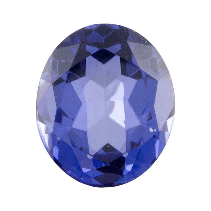 Piedra preciosa facetada ovalada simulada de tanzanita 8 x 6 mm