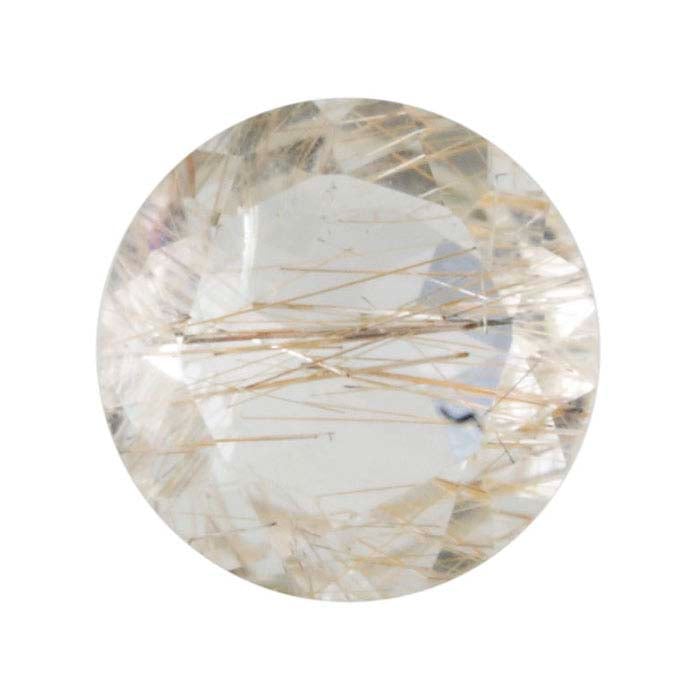 Copper Rutilated Quartz Round Faceted Gemstone