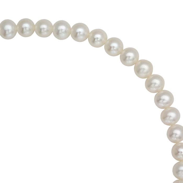 Freshwater Cultured Semi-Round Pearl Strands, White, AA-Grade