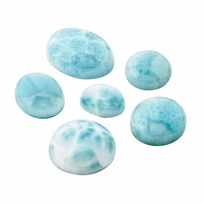 Larimar Round Cabochons, AA-Grade