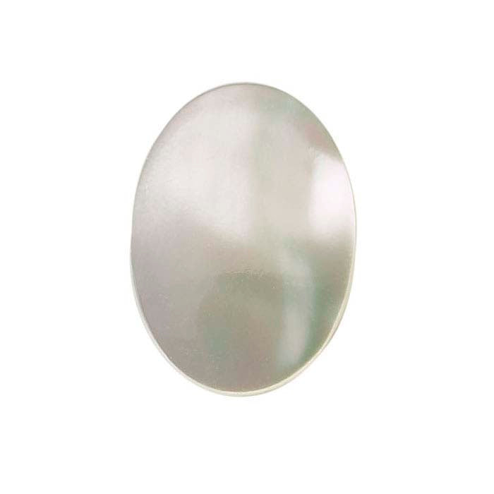 White Mother-of-Pearl 18 x 13mm Oval Cabochon