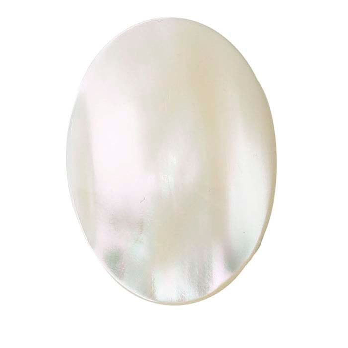 White Mother-of-Pearl 30 x 22mm Oval Cabochon
