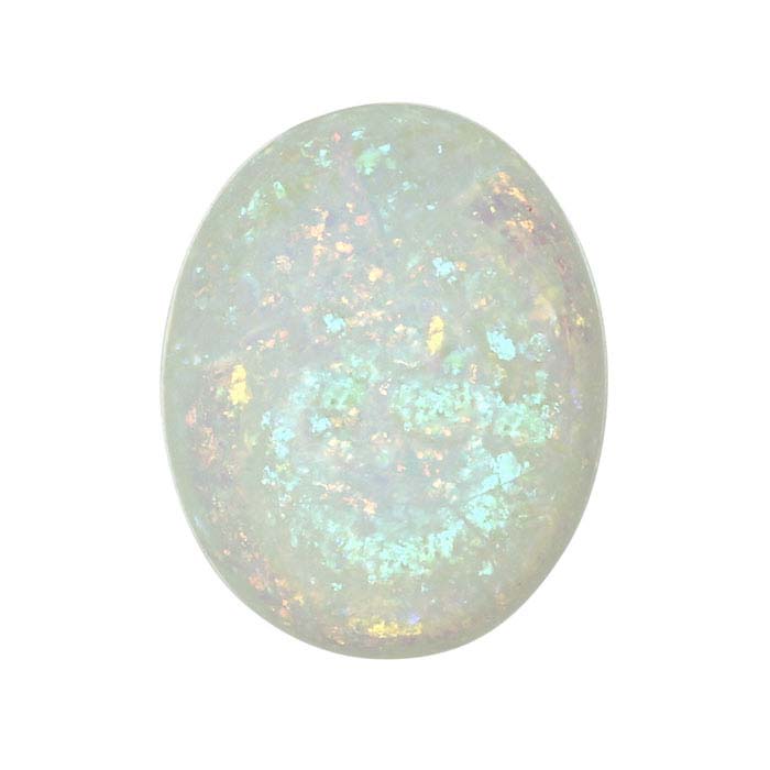 Sterling-Created Nova-Style Lab-Grown Opal 10 x 8mm Oval Cabochon
