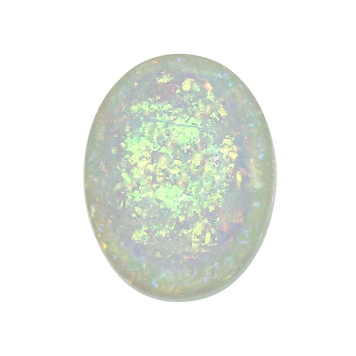 Sterling-Created Nova-Style Lab-Grown Opal 9 x 7mm Oval Cabochon
