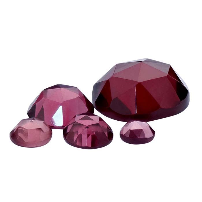 Rhodolite Garnet Round Rose-Cut Cabochon