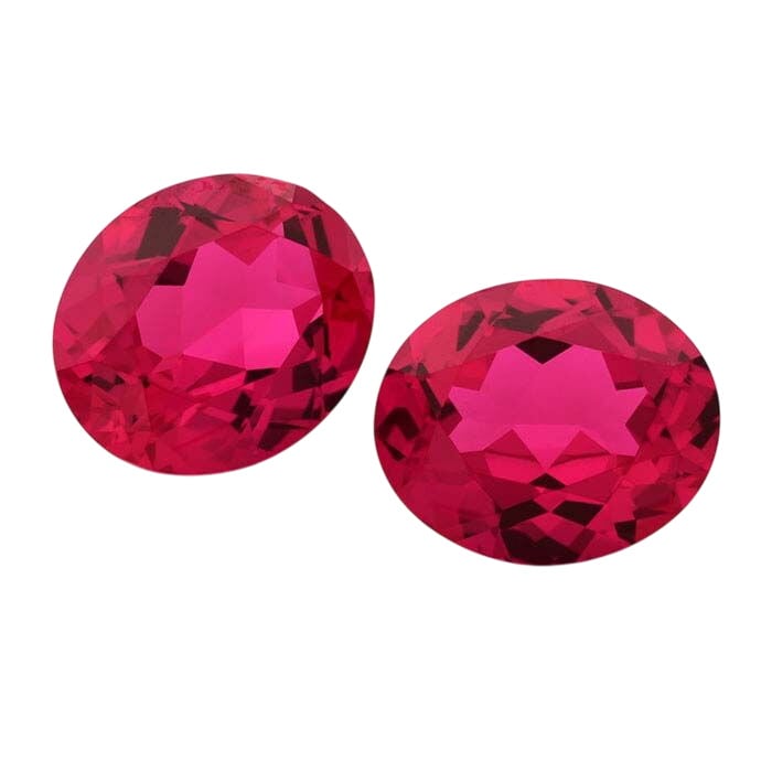 Lab-Grown Ruby Oval Faceted Gemstone