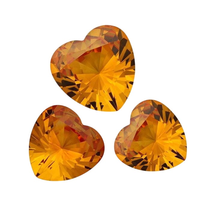 Simulated Golden Topaz Heart Faceted Gemstone