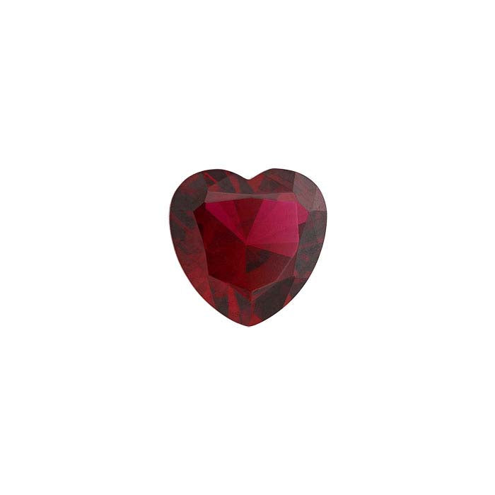 Simulated Garnet 6mm Heart Faceted Gemstone