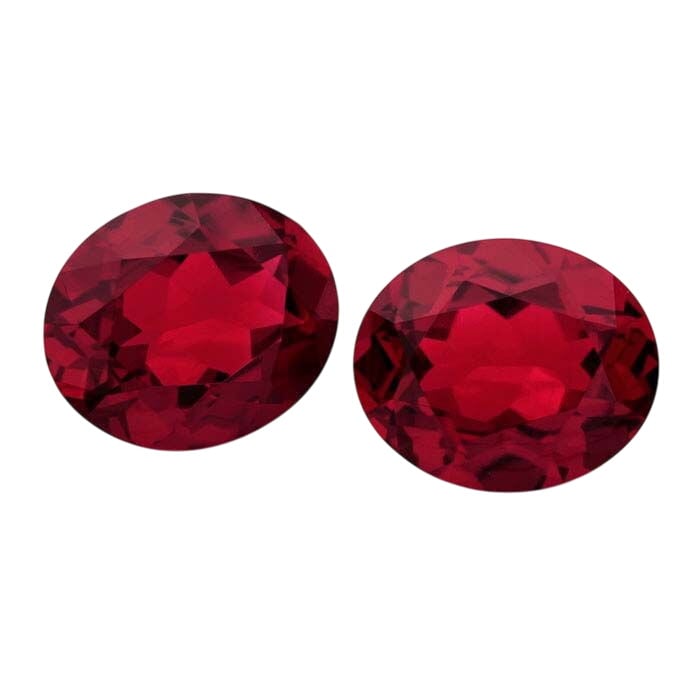 Simulated Garnet Oval Faceted Gemstone