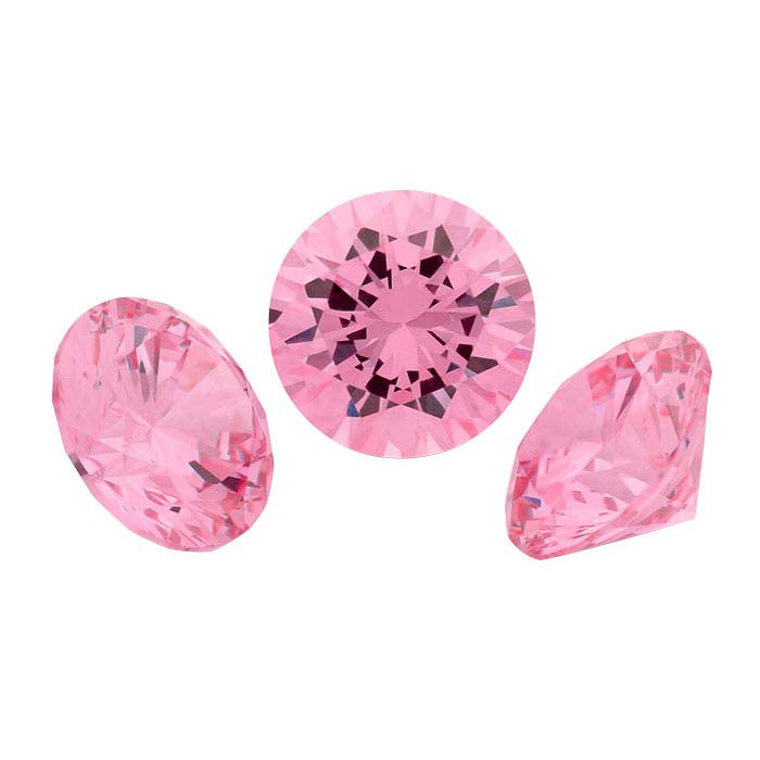 Pink CZ Round Faceted Gemstone