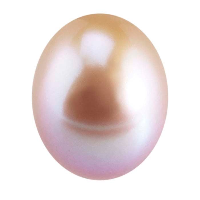 Freshwater Cultured Half-Drilled 8–8.5mm Drop Pearl, Pink, A-Grade