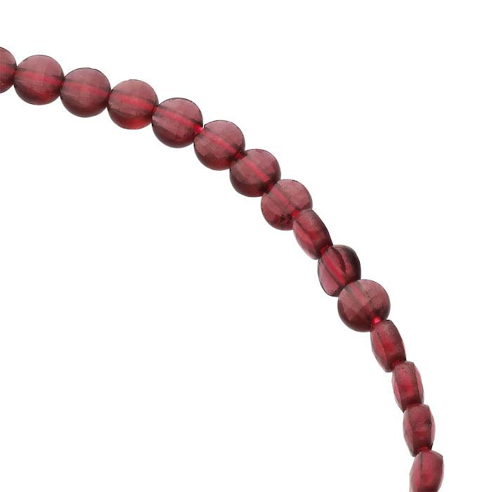 Garnet 2–3mm Faceted Coin Bead Strand