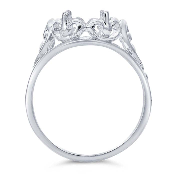 Sterling Silver 14 x 10mm Oval Cabochon Ring Mounting